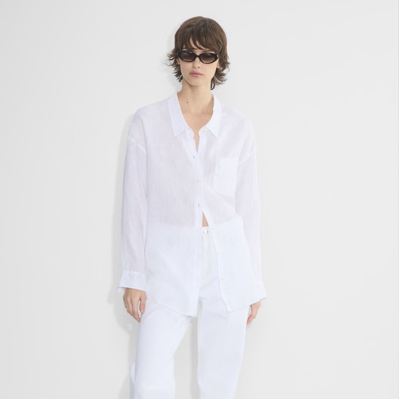 Wilfred Relaxed Linen Button-up Shirt (white, size 2XS), preloved - Picture 2 of 9